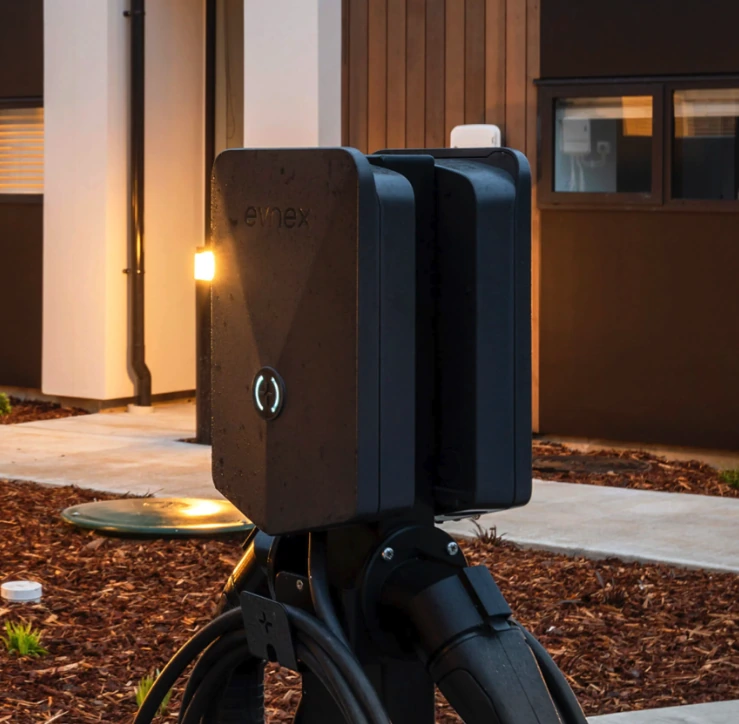 Evnex EV charger installation outside a home