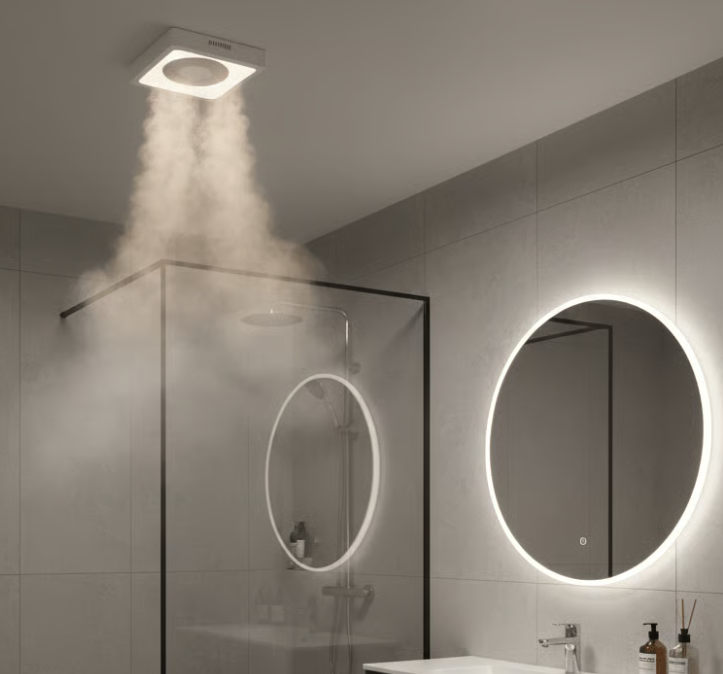 Bathroom extract fan and ventilation system
