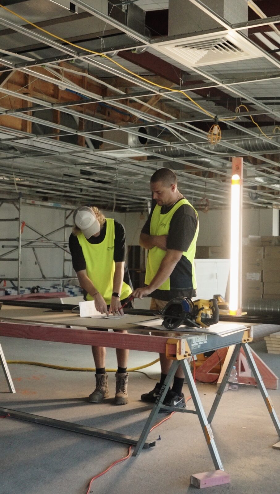 CES Electrical team working on a fitout